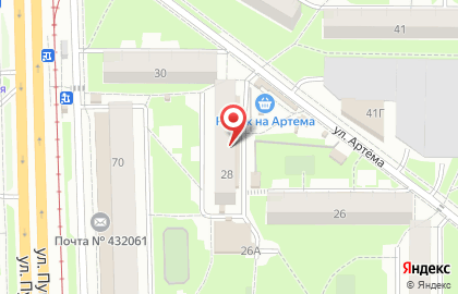 Ритуальная служба Сириус в Засвияжском районе на карте