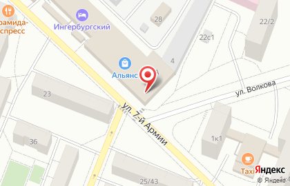 Продуктовый магазин на ул. Волкова, 4а на карте