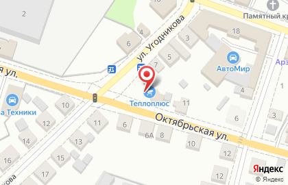 Торгово-монтажная компания ТеплоПлюс на Октябрьской улице на карте