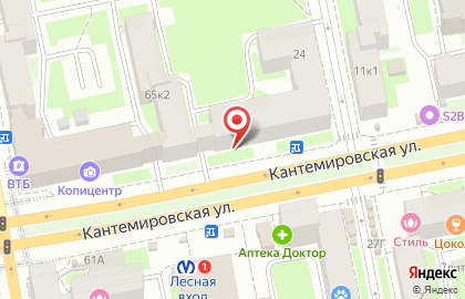 Медмаркет на Кантемировской улице на карте