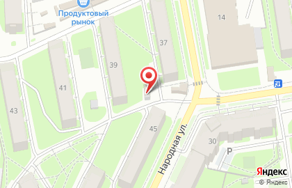 Магазин мясопродуктов Бизон на Народной улице, 37а на карте