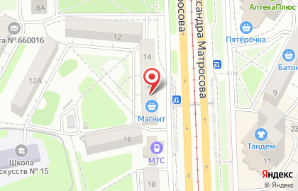 Интим-шоп Афродита на улице Александра Матросова на карте