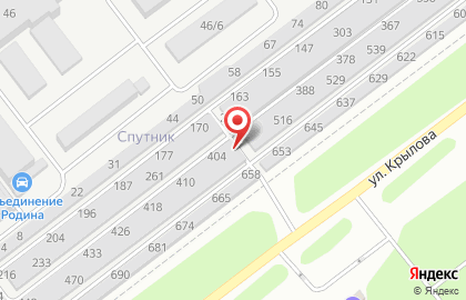 Потребительский гаражно-строительный кооператив Спутник на улице Крылова на карте
