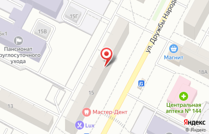 Торгово-сервисная компания Мегапласт на улице Дружбы Народов на карте