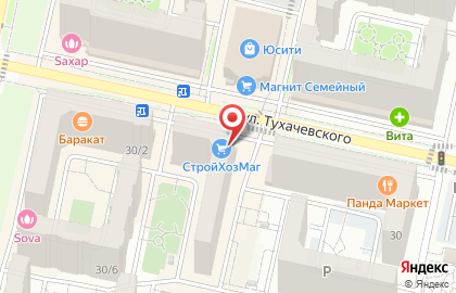 Магазин СтройХозМаг на улице Тухачевского на карте