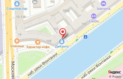 Магазин Деканто на метро Звенигородская на карте