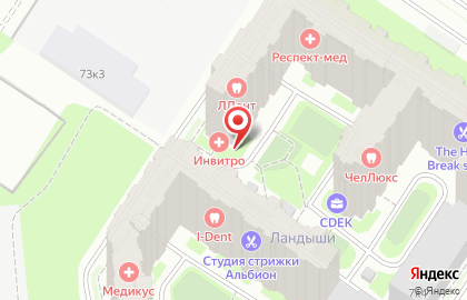 Медицинская компания Инвитро на проспекте Маршала Блюхера на карте