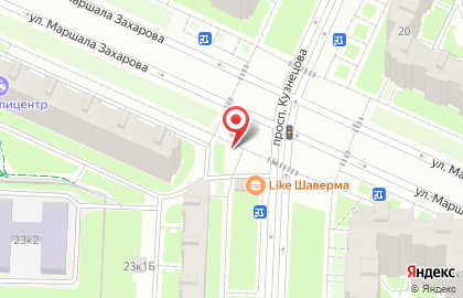 Магазин овощей и фруктов на ул. Маршала Захарова, 13Б на карте