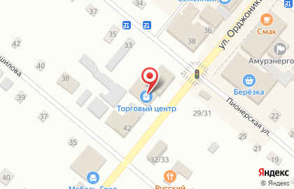 Супермаркет Любимый на улице Орджоникидзе на карте