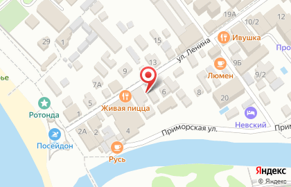 Кафе быстрого питания Русь на улице Ленина на карте