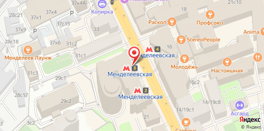 Школа иностранных языков Allada School на Менделеевской на карте