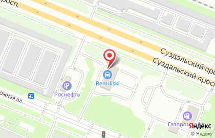 Шиномонтажная мастерская Remdiski на проспекте Просвещения на карте