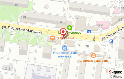 Магазин пива Разливной Рай на улице Писателя Маршака на карте