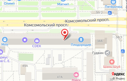 Салон рукоделия Чудный Мир на Комсомольском проспекте на карте