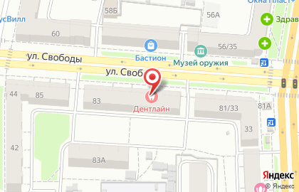 Стоматологическая клиника Дентлайн в Кировском районе на карте
