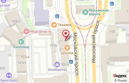 Ремонт пластиковых окон метро Московские Ворота на карте