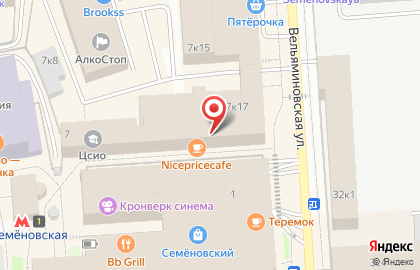 Магазин напитков Drinx на метро Семёновская на карте