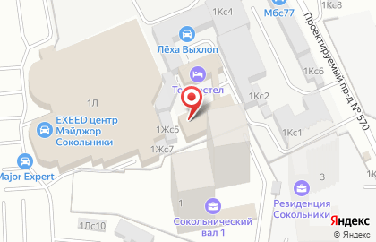 Хостел ЕвроУют на улице Сокольнический Вал на карте