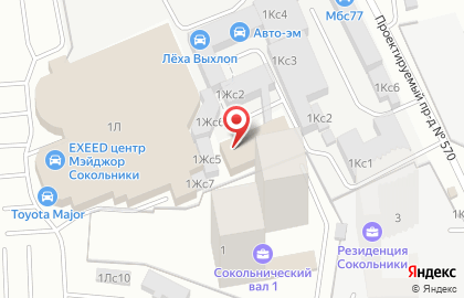 Хостел ЕвроУют на улице Сокольнический Вал на карте
