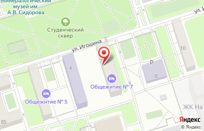 Общежитие в Иркутске на карте