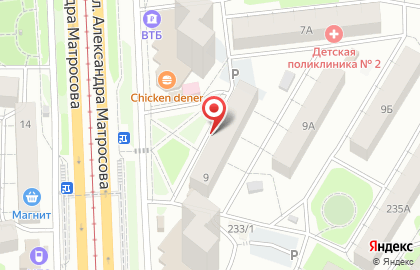 Магазин, ИП Бакарас Т.И. на улице Александра Матросова на карте