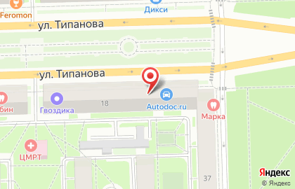 Ателье кожи и меха Барс на улице Типанова, 18 на карте