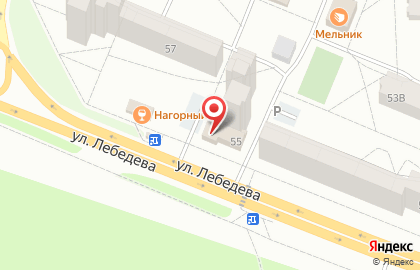 Супермаркет Магнит на улице Лебедева на карте