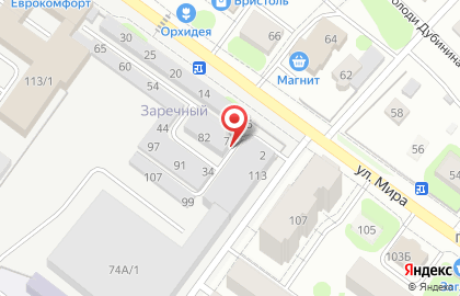 Шиномонтажная мастерская на улице Мира на карте