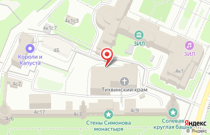 Храм Тихвинской иконы Божией Матери Патриаршего подворья Симонова монастыря г. Москвы в Москве на карте