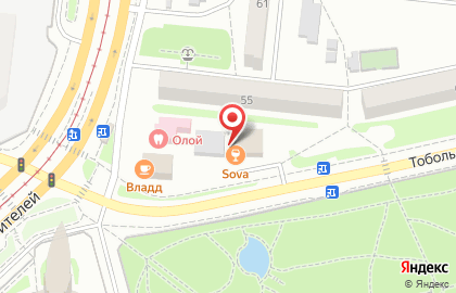 Лаундж-бар Sova в Октябрьском районе на карте