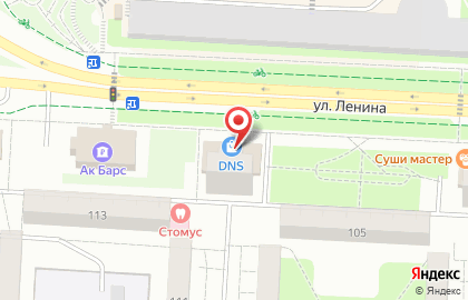 Супермаркет цифровой техники и бытовой электроники DNS на улице Ленина на карте