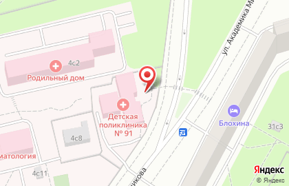 Детская городская поликлиника №91 на улице Академика Миллионщикова на карте