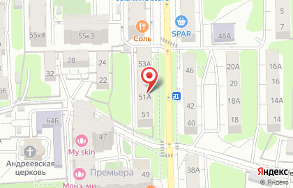 Продуктовый магазин в Калининграде на карте