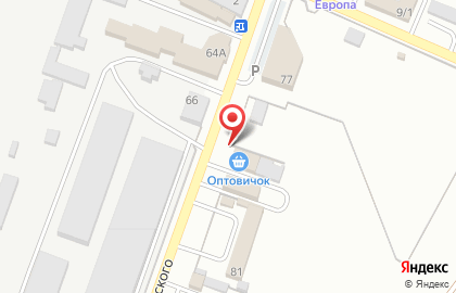 Супермаркет ОптовичОК на улице Островского на карте