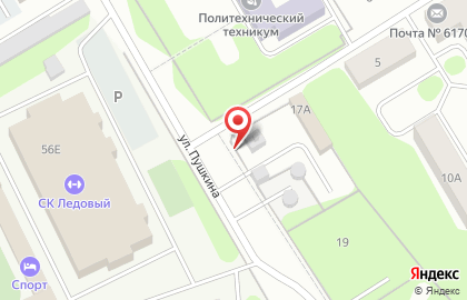 Шиномонтажная мастерская на улице Пушкина на карте