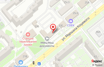 Компания Континент на улице Маршала Кошевого на карте