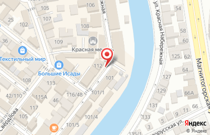 Магазин по продаже мясной продукции на улице Красная Набережная на карте