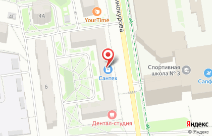 Магазин Сантех на улице Винокурова на карте