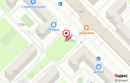 Продовольственный магазин на Строителей, 11а на карте