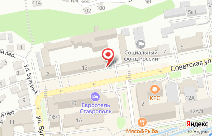 Ставропольский научно-исследовательский противочумный институт Роспотребнадзора на Советской улице на карте