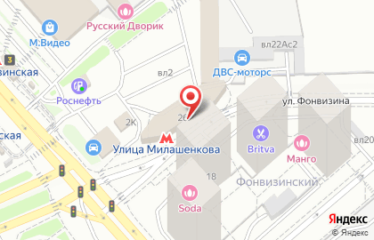 Станция монорельса Улица Милашенкова на карте