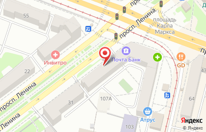 Банкомат Лето-Банк на проспекте Ленина на карте