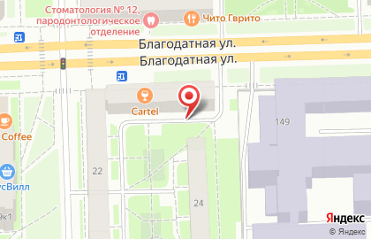 Нотариус Мицкевич А.К. на Благодатной улице на карте