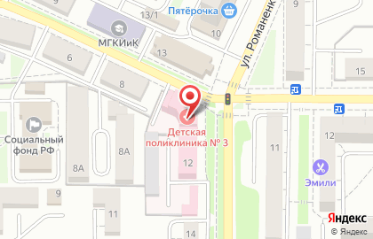 Детская поликлиника №1 в Челябинске на карте