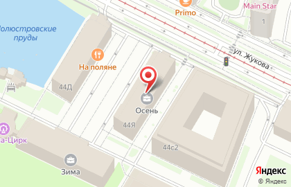 Осень на Пискарёвском проспекте на карте