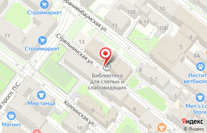 Государственная специальная центральная библиотека для слепых и слабовидящих в Санкт-Петербурге на карте