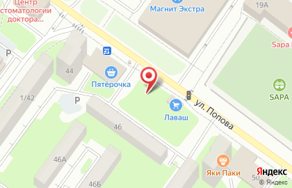 Киоск по продаже печатной продукции на улице Попова на карте