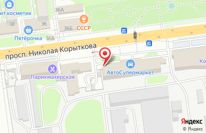 Киоск по продаже фастфудной продукции на проспекте Николая Корыткова на карте