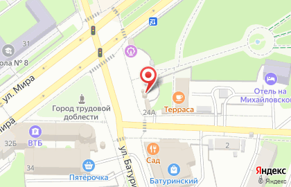 Киоск печатной продукции Роспечать на улице Батурина, 24а киоск на карте