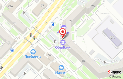 Банкомат СберБанк на проспекте Строителей, 72 на карте